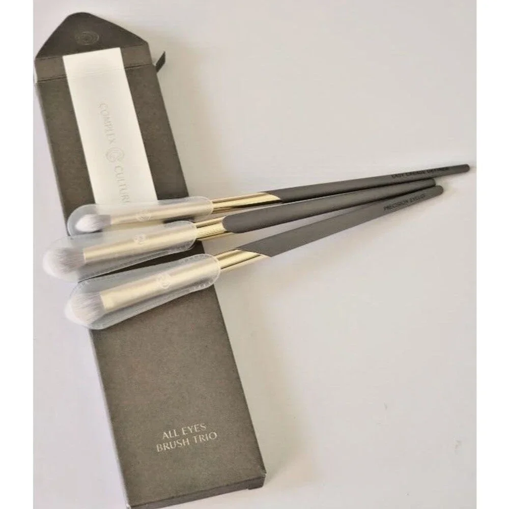 Complex Culture All Eyes Brush Trio Eye Shadow Brush Set Synthetic Vegan BNIB FS